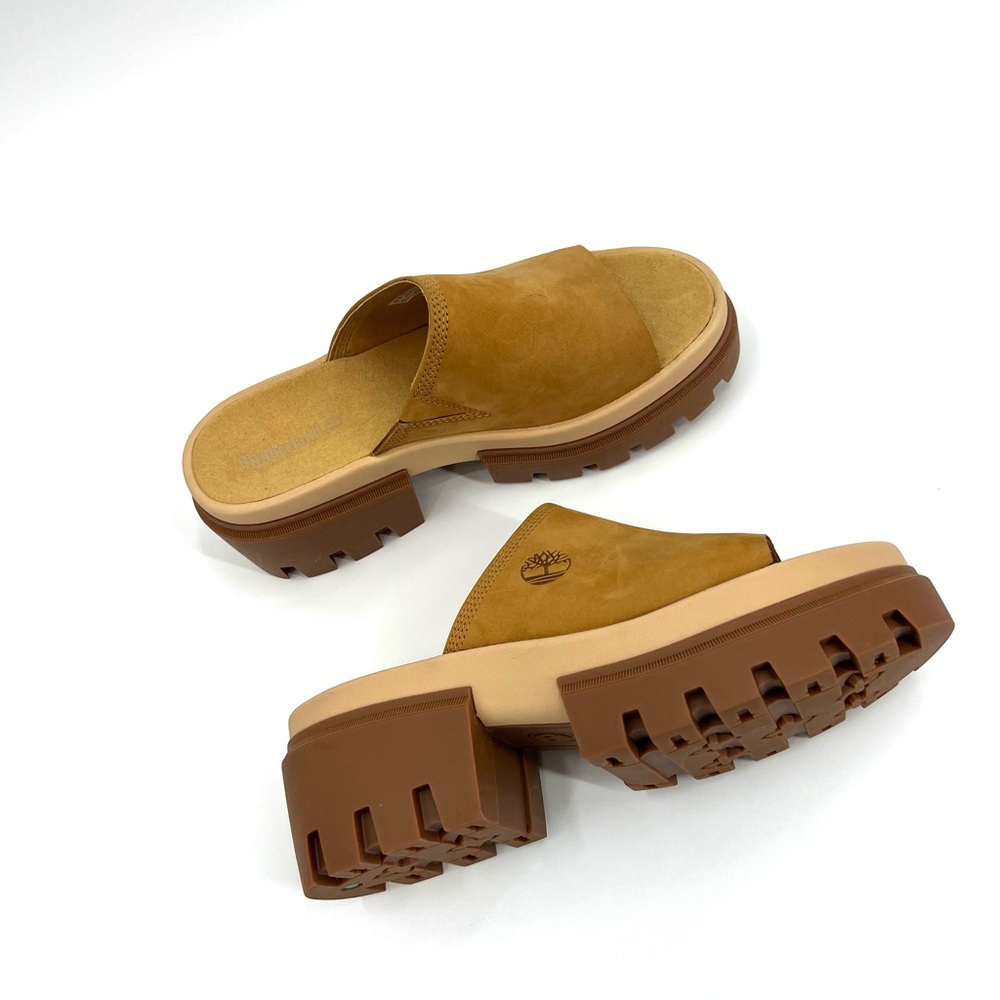 Timberland Everleigh Wheat Nubuck Woman’s Slides Chucky Sandel Size 9